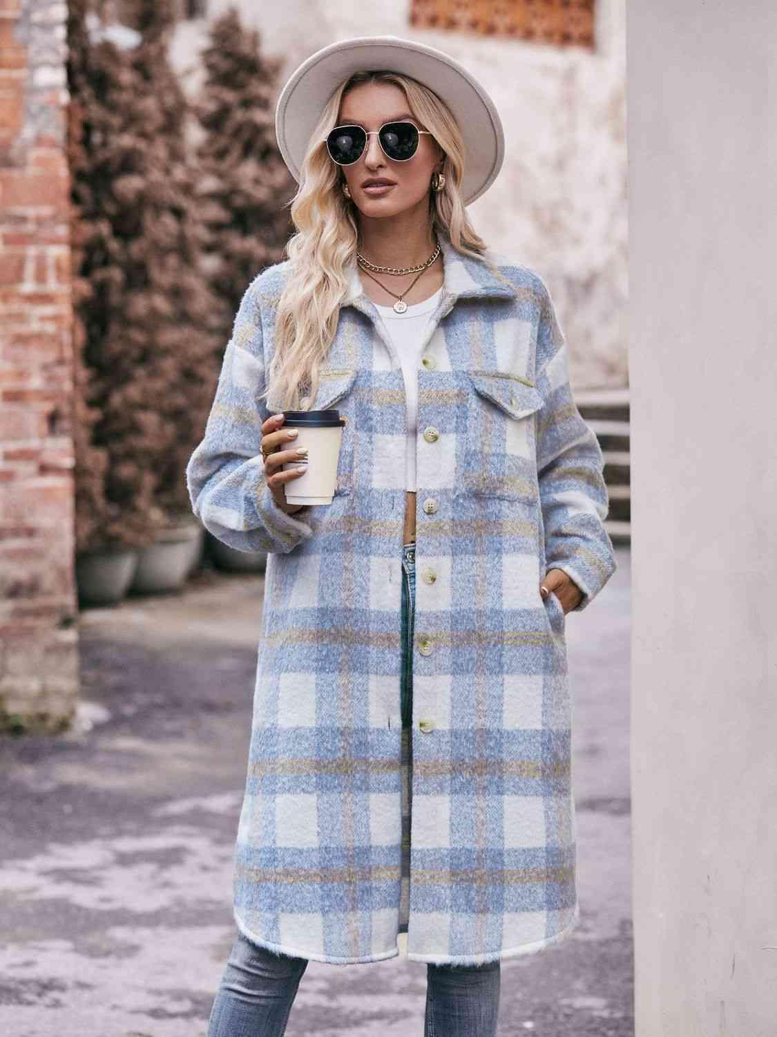Ultimate Layer Button Down Long Plaid Coat - MXSTUDIO.COM