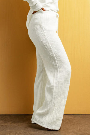 Ultimate Loungewear White Straight Leg Pants - MXSTUDIO.COM
