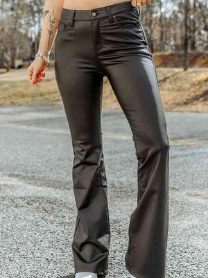 Ultramodern Buttoned Long High Waisted Black Pants - MXSTUDIO.COM