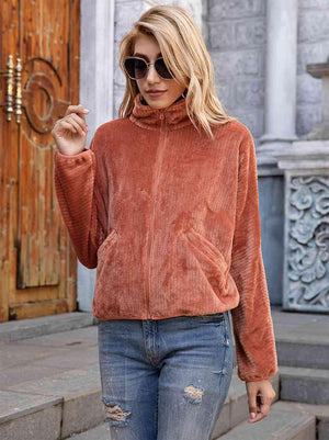 Unbeatable Comfort Zip-Up Mock Neck Jacket - MXSTUDIO.COM