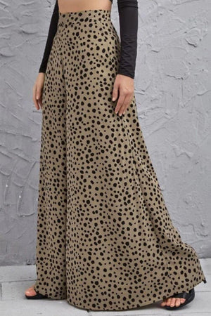 Unbeatable Flare Animal Print Wide Leg Culottes - MXSTUDIO.COM
