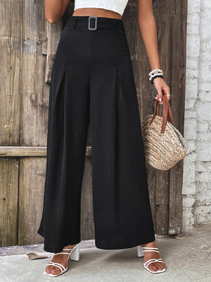 Unbothered Queen Black High Waisted Palazzo Pants - MXSTUDIO.COM