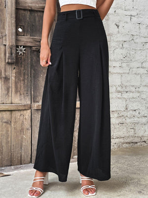 Unbothered Queen Black High Waisted Palazzo Pants - MXSTUDIO.COM