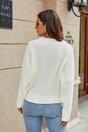 Understated Comfort V Neck Knit Sweater - MXSTUDIO.COM