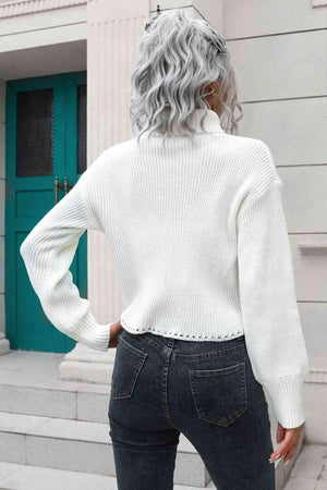 Unfazed By Cold Cropped Turtleneck Sweater - MXSTUDIO.COM