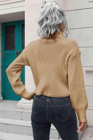 Unfazed By Cold Cropped Turtleneck Sweater - MXSTUDIO.COM