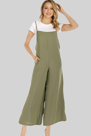 Unflappable Cropped Wide Leg Overalls - MXSTUDIO.COM