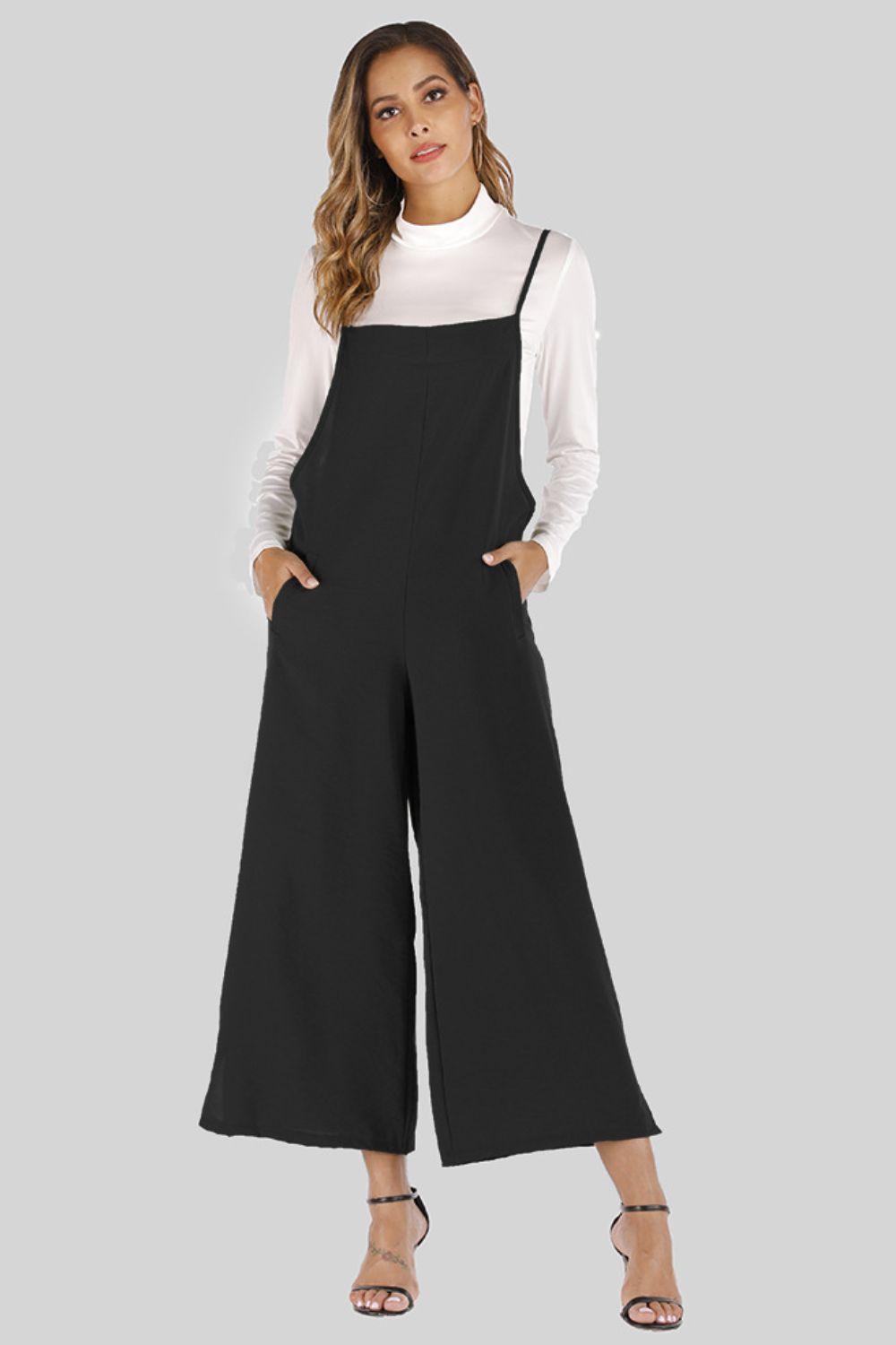 Unflappable Cropped Wide Leg Overalls - MXSTUDIO.COM