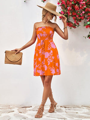 Unforgettable Mini Strapless Floral Dress - MXSTUDIO.COM