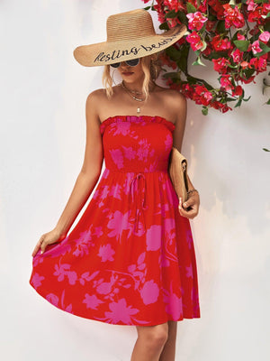Unforgettable Mini Strapless Floral Dress - MXSTUDIO.COM