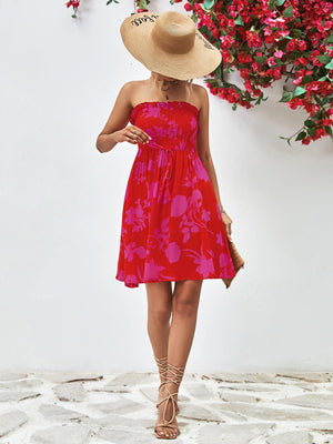 Unforgettable Mini Strapless Floral Dress - MXSTUDIO.COM