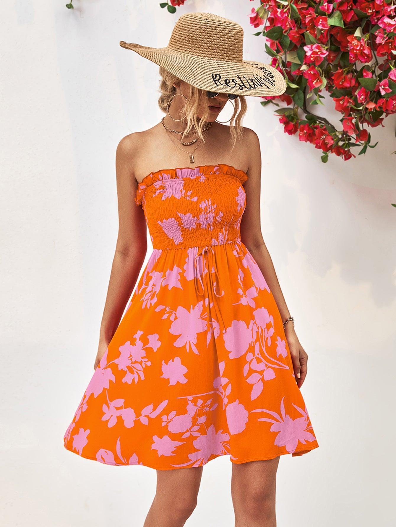 Unforgettable Mini Strapless Floral Dress - MXSTUDIO.COM