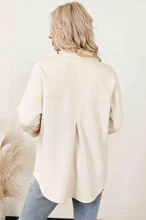 Unfussy Button Down White Shirt Jacket - MXSTUDIO.COM