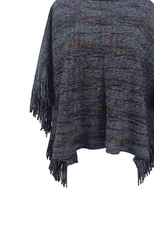Unique Warmth Half Cloak Sleeve Fringe Poncho - MXSTUDIO.COM
