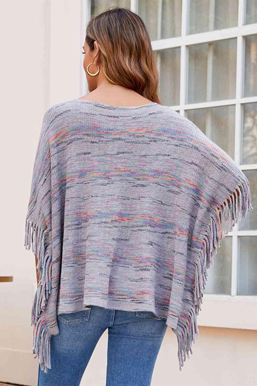 Unique Warmth Half Cloak Sleeve Fringe Poncho - MXSTUDIO.COM