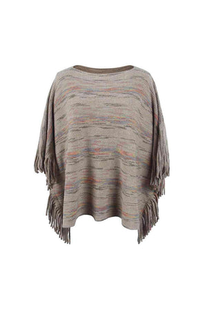 Unique Warmth Half Cloak Sleeve Fringe Poncho - MXSTUDIO.COM
