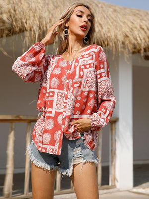 Unlimited Vacation Buttoned Long Sleeve Shirt - MXSTUDIO.COM