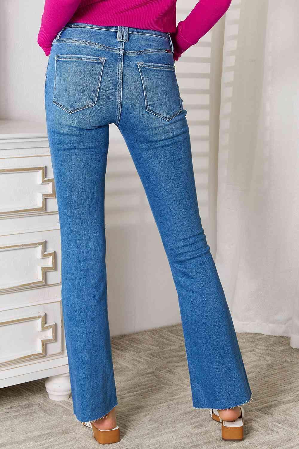 Urban Fashion Stretch Ripped Bootcut Jeans - MXSTUDIO.COM