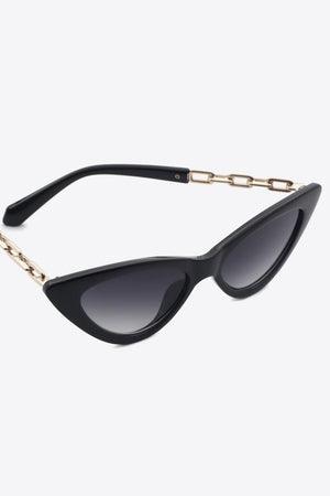 Versatile Chain Detail Cat Eye Polycarbonate Sunglasses - MXSTUDIO.COM