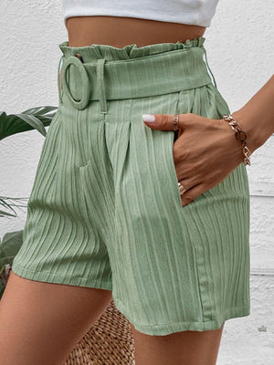 Versatile Choice High Waisted Shorts With Belt - MXSTUDIO.COM
