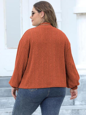 Versatile Mock Neck Plus Size Knit Top-MXSTUDIO.COM
