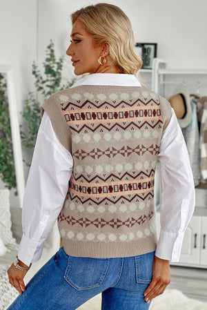 Versatile V Neck Pullover Sweater Vest-MXSTUDIO.COM