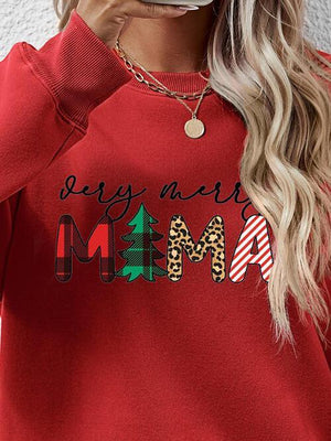 Very Merry Mama Long Sleeve Christmas Sweatshirt-MXSTUDIO.COM