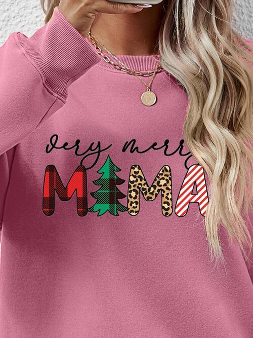 Very Merry Mama Long Sleeve Christmas Sweatshirt-MXSTUDIO.COM
