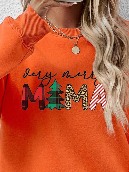 Very Merry Mama Long Sleeve Christmas Sweatshirt-MXSTUDIO.COM