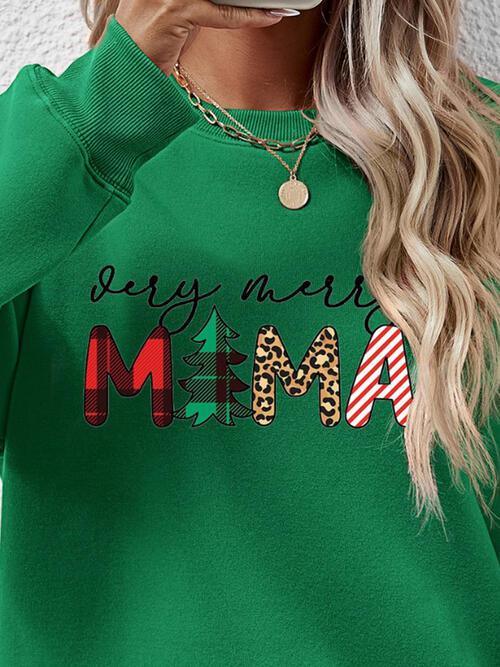 Very Merry Mama Long Sleeve Christmas Sweatshirt-MXSTUDIO.COM