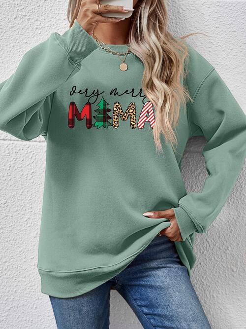 Very Merry Mama Long Sleeve Christmas Sweatshirt-MXSTUDIO.COM