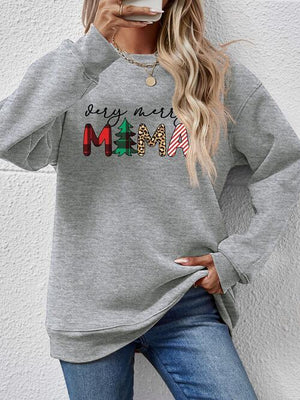 Very Merry Mama Long Sleeve Christmas Sweatshirt-MXSTUDIO.COM