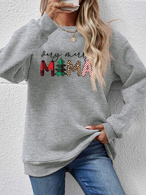 Very Merry Mama Long Sleeve Christmas Sweatshirt-MXSTUDIO.COM