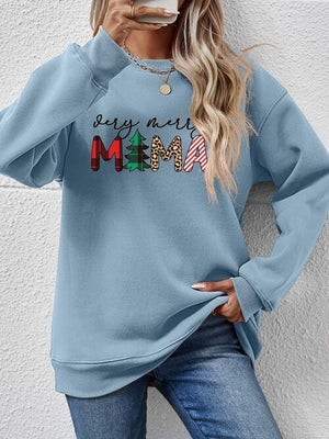 Very Merry Mama Long Sleeve Christmas Sweatshirt-MXSTUDIO.COM