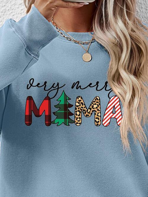 Very Merry Mama Long Sleeve Christmas Sweatshirt-MXSTUDIO.COM