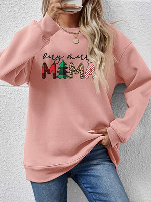 Very Merry Mama Long Sleeve Christmas Sweatshirt-MXSTUDIO.COM