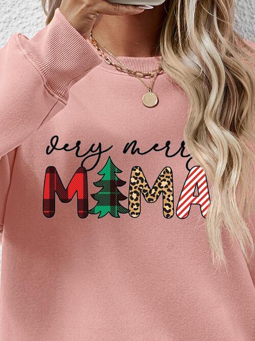 Very Merry Mama Long Sleeve Christmas Sweatshirt-MXSTUDIO.COM