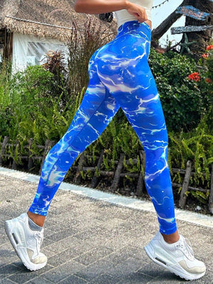 Vibrant Active Royal Blue Tie Dye Leggings - MXSTUDIO.COM