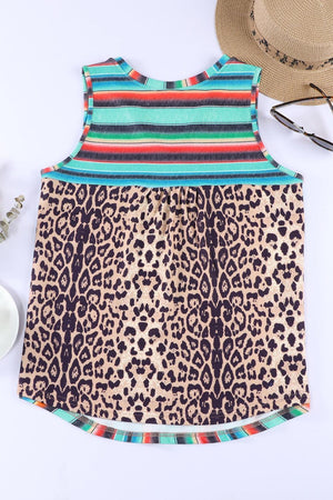 Vibrant Pocket Patch Rainbow Striped Tank Top - MXSTUDIO.COM