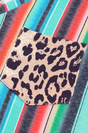 Vibrant Pocket Patch Rainbow Striped Tank Top - MXSTUDIO.COM