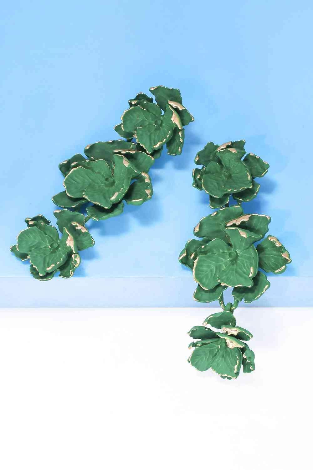 Vibrant Zinc Alloy Flower Dangle Earrings-MXSTUDIO.COM