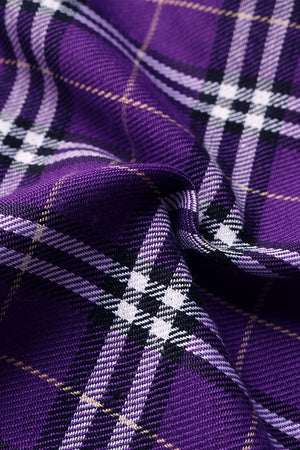 Vintage Style Straight Leg Plaid Overalls - MXSTUDIO.COM