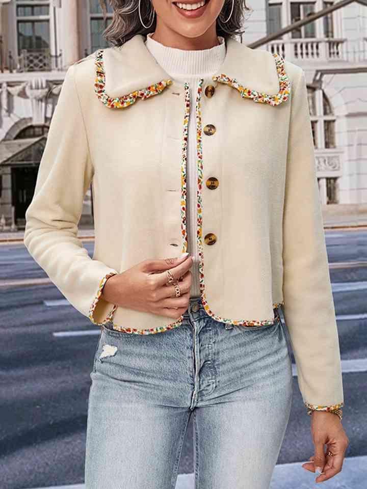 Warm Charm Collared Button Up Jacket-MXSTUDIO.COM