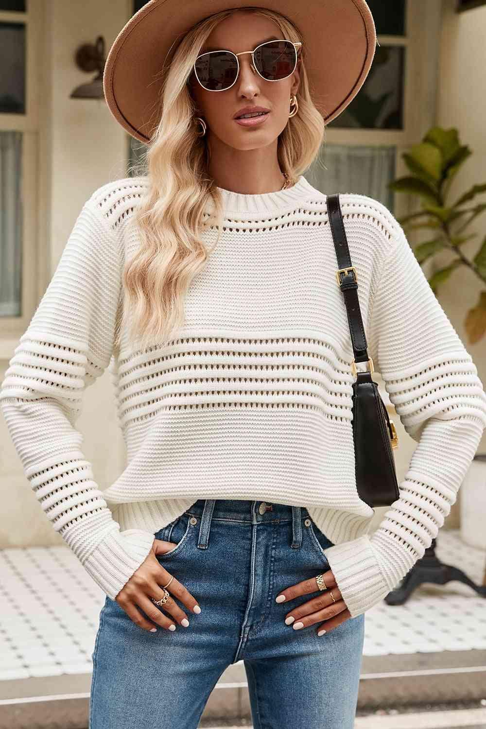 Warm In Style Mock Neck Pullover Sweater - MXSTUDIO.COM