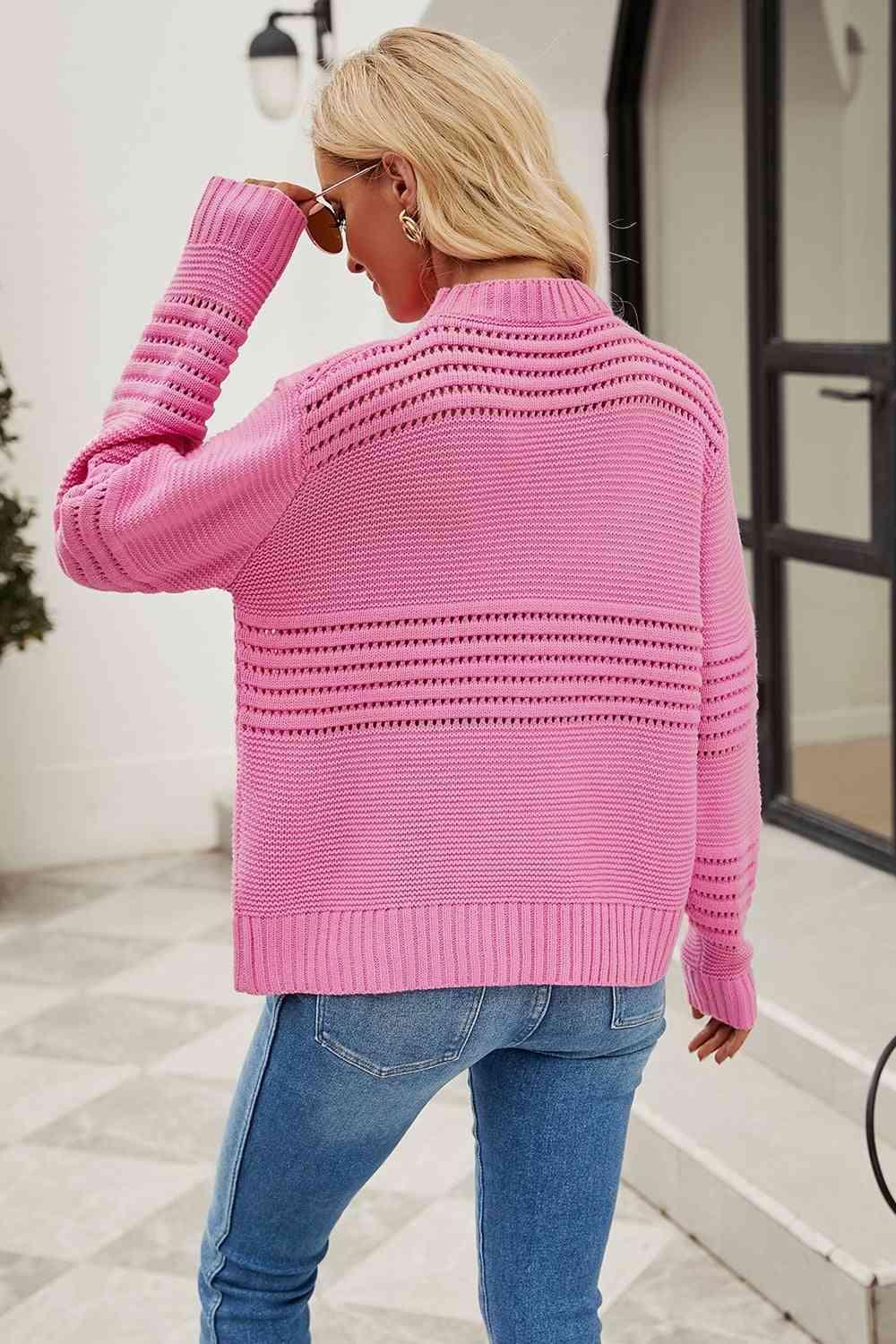 Warm In Style Mock Neck Pullover Sweater - MXSTUDIO.COM