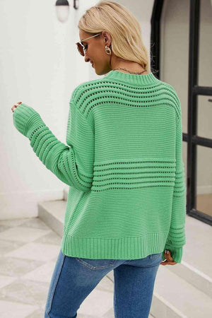 Warm In Style Mock Neck Pullover Sweater - MXSTUDIO.COM