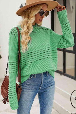 Warm In Style Mock Neck Pullover Sweater - MXSTUDIO.COM