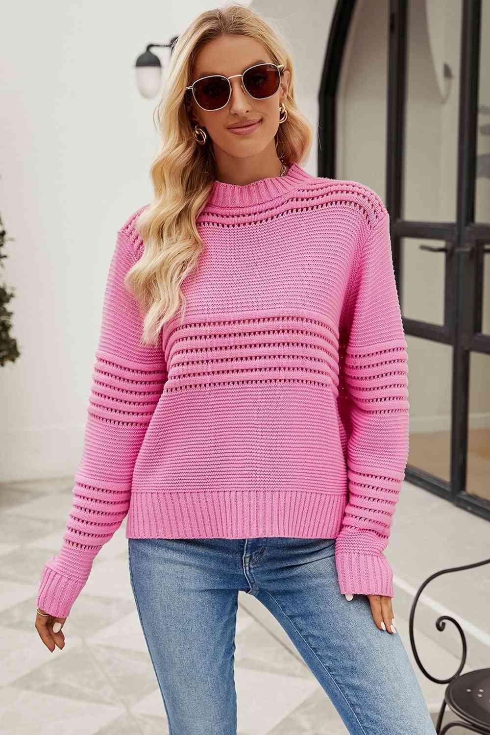 Warm In Style Mock Neck Pullover Sweater - MXSTUDIO.COM