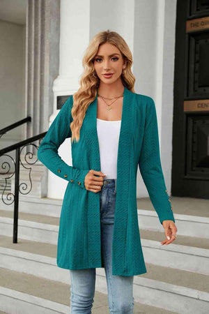 Warm Partner Open Front Long Sleeve Cardigan - MXSTUDIO.COM