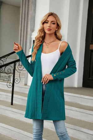 Warm Partner Open Front Long Sleeve Cardigan - MXSTUDIO.COM